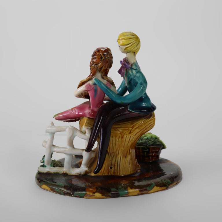 Meuguelman French Porcelain Figural Grouping Signed 20thC