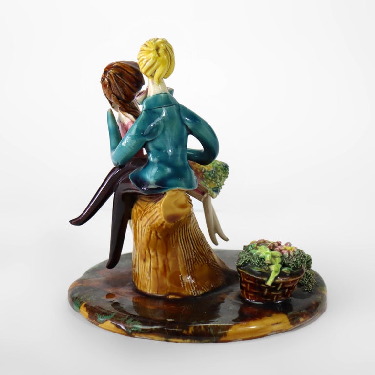 Meuguelman French Porcelain Figural Grouping Signed 20thC