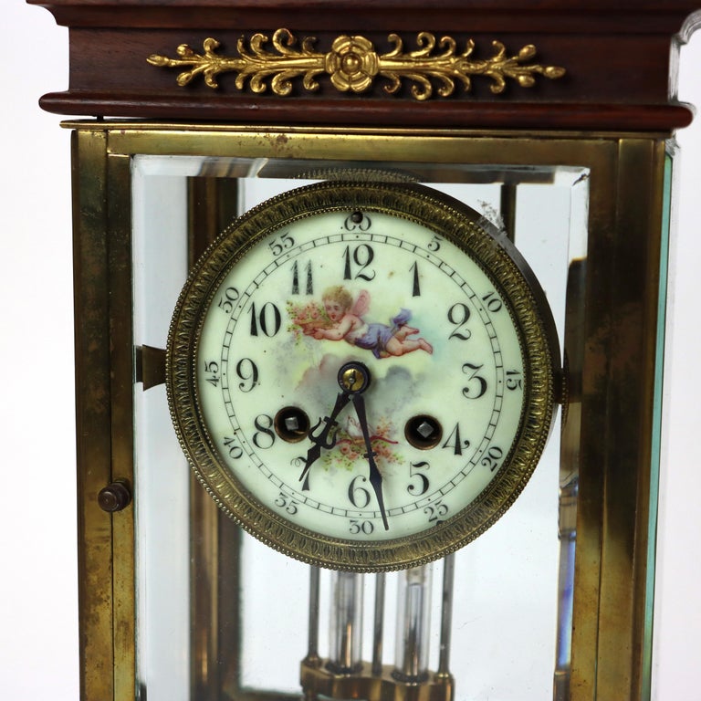 Antique French Louis XVI Style Mahogany & Ormolu Clock c1890