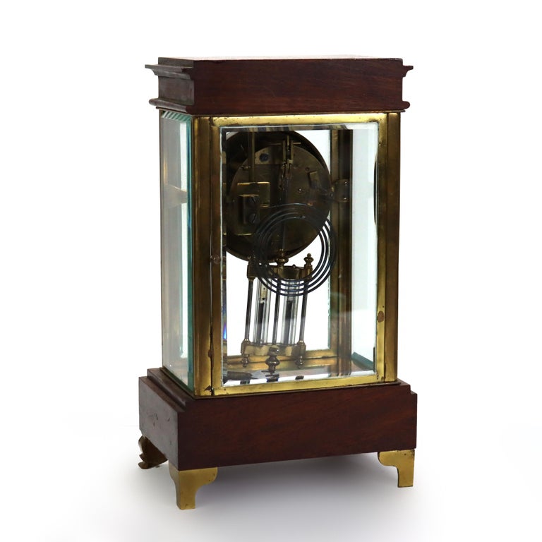 Antique French Louis XVI Style Mahogany & Ormolu Clock c1890