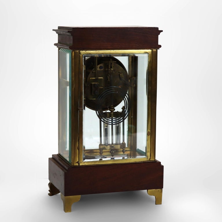 Antique French Louis XVI Style Mahogany & Ormolu Clock c1890