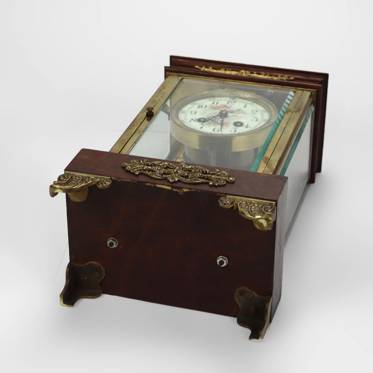 Antique French Louis XVI Style Mahogany & Ormolu Clock c1890