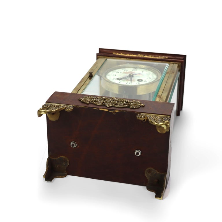 Antique French Louis XVI Style Mahogany & Ormolu Clock c1890