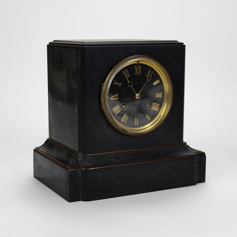 Antique Tiffany & Co. Slate Mantle Clock Signed 19thC