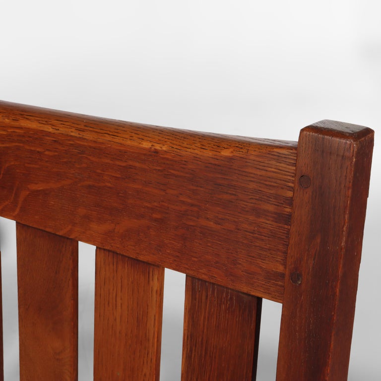 Antique Limbert Arts & Crafts Mission Oak Drop Down Sofa C1910