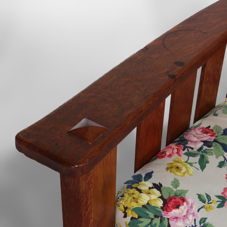 Antique Limbert Arts & Crafts Mission Oak Drop Down Sofa C1910