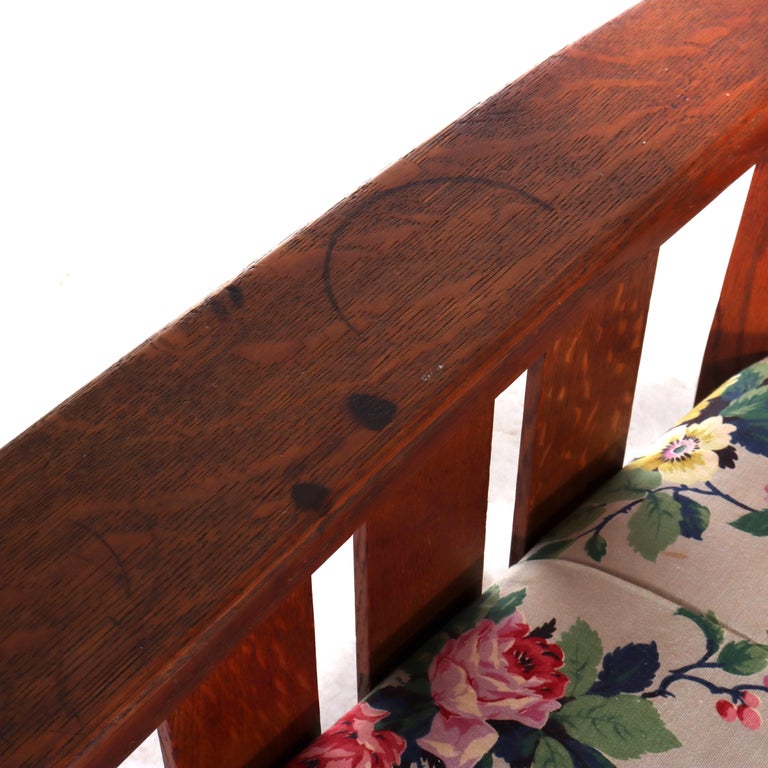 Antique Limbert Arts & Crafts Mission Oak Drop Down Sofa C1910