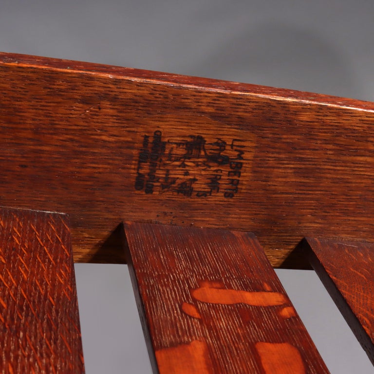 Antique Limbert Arts & Crafts Mission Oak Drop Down Sofa C1910