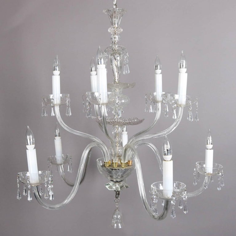 Oversized European Ten-Light Crystal Chandelier, 20th Century