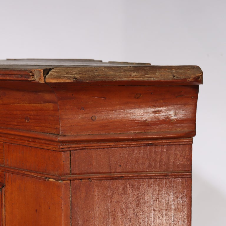 Antique Boston Federal Mahogany Two-Door Four-Drawer Linen Press c1850