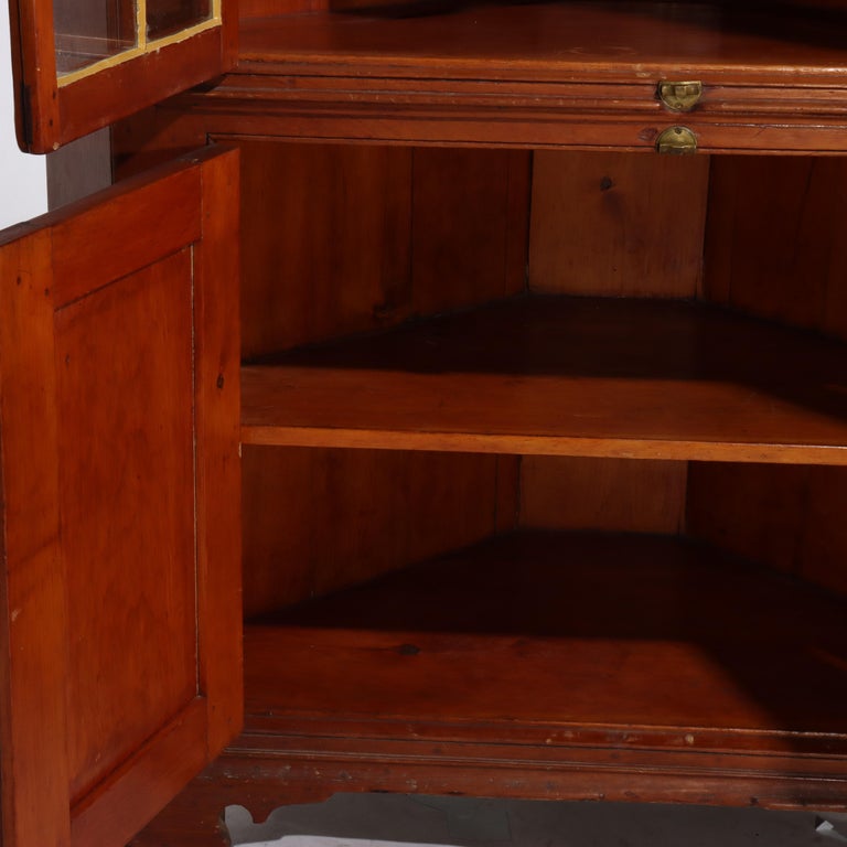 Antique Boston Federal Mahogany Two-Door Four-Drawer Linen Press c1850