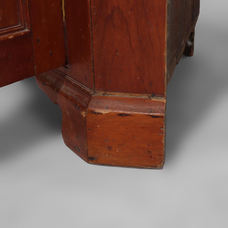 Antique Boston Federal Mahogany Two-Door Four-Drawer Linen Press c1850