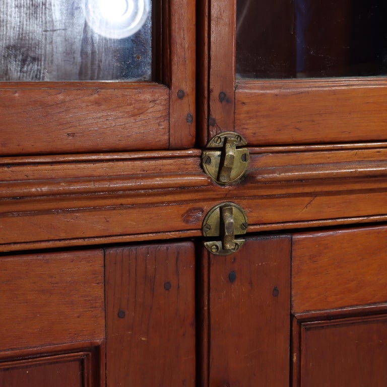 Antique Boston Federal Mahogany Two-Door Four-Drawer Linen Press c1850