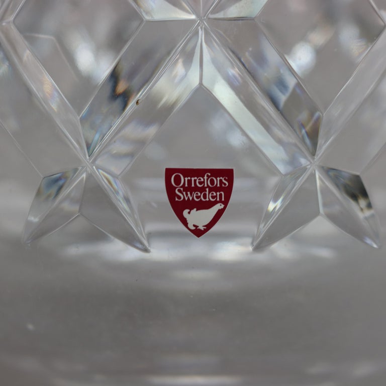 Orrefors Sofiero Cut Lead Crystal Fruit Bowl 20th C