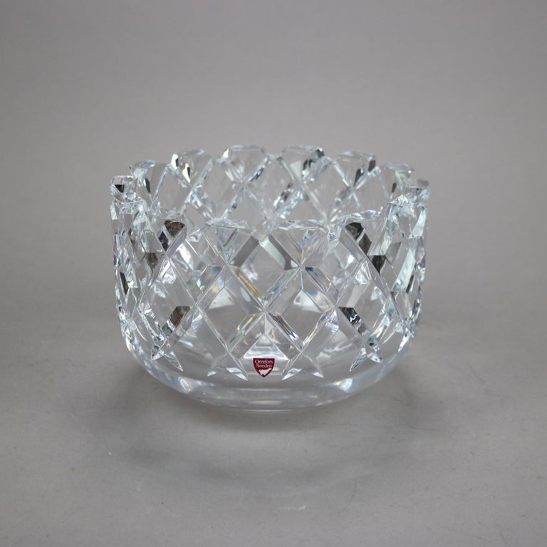 Orrefors Sofiero Cut Lead Crystal Fruit Bowl 20th C