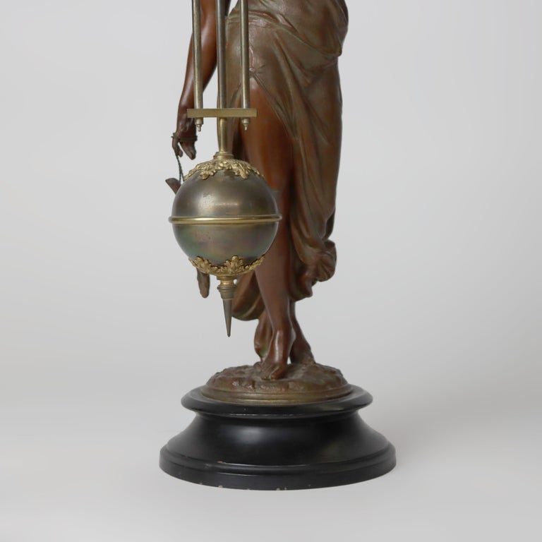 Antique Ansonia Neoclassical Figural Swinging Ball Mystery Clock C1890