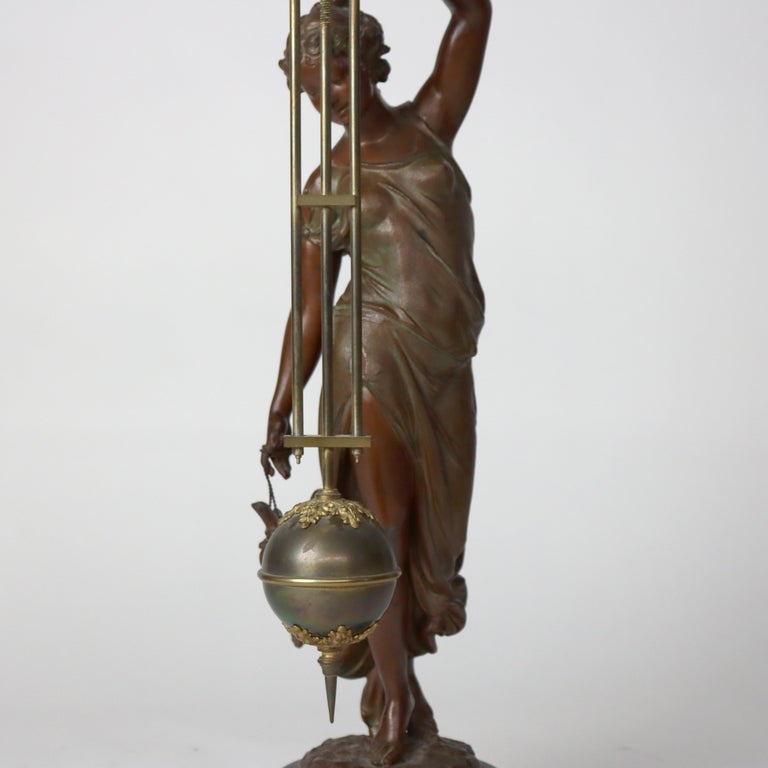 Antique Ansonia Neoclassical Figural Swinging Ball Mystery Clock C1890