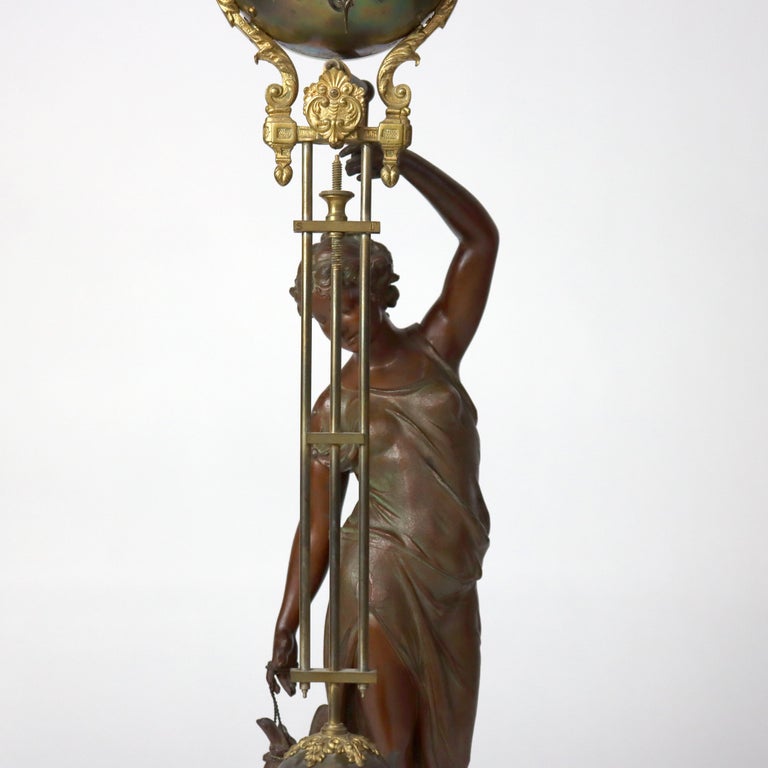 Antique Ansonia Neoclassical Figural Swinging Ball Mystery Clock C1890