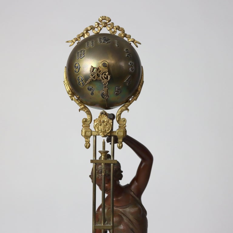 Antique Ansonia Neoclassical Figural Swinging Ball Mystery Clock C1890