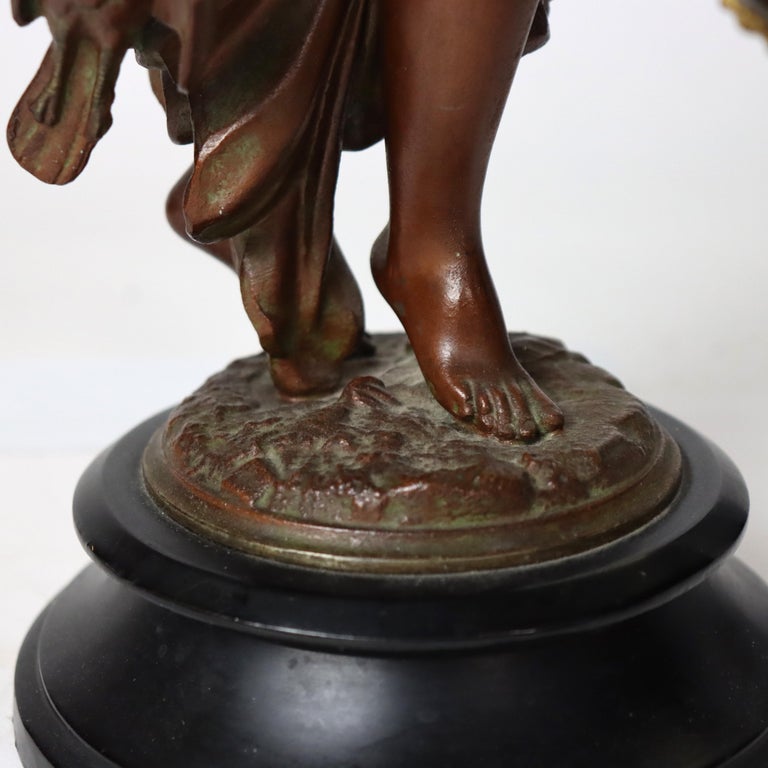 Antique Ansonia Neoclassical Figural Swinging Ball Mystery Clock C1890