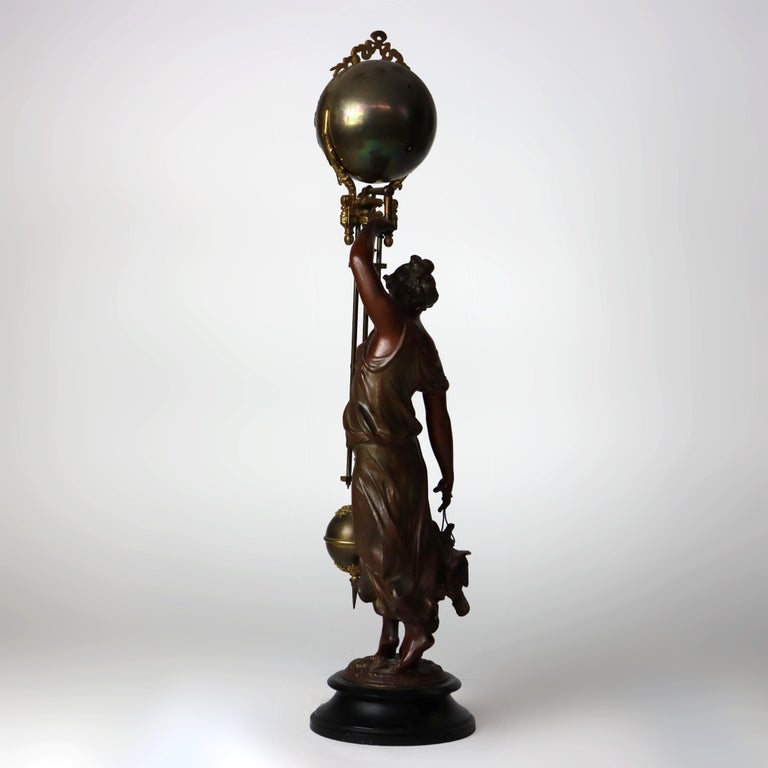 Antique Ansonia Neoclassical Figural Swinging Ball Mystery Clock C1890