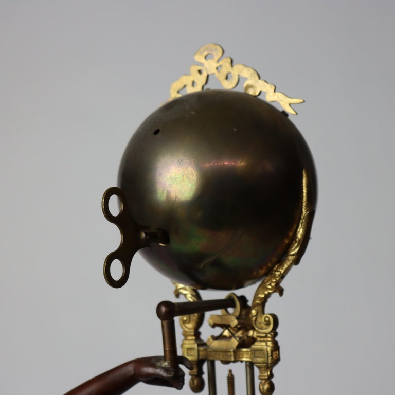 Antique Ansonia Neoclassical Figural Swinging Ball Mystery Clock C1890