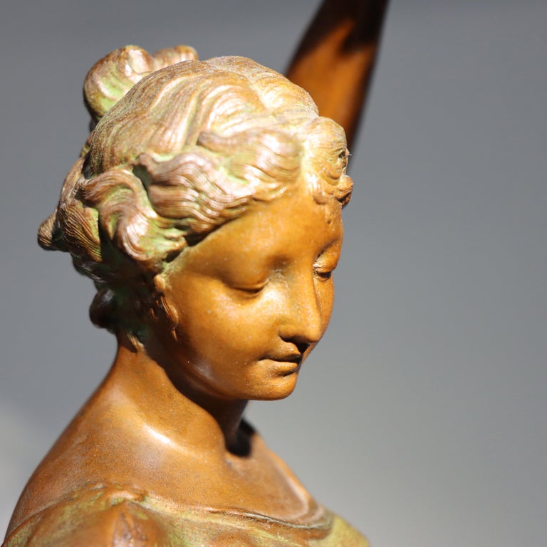 Antique Ansonia Neoclassical Figural Swinging Ball Mystery Clock C1890