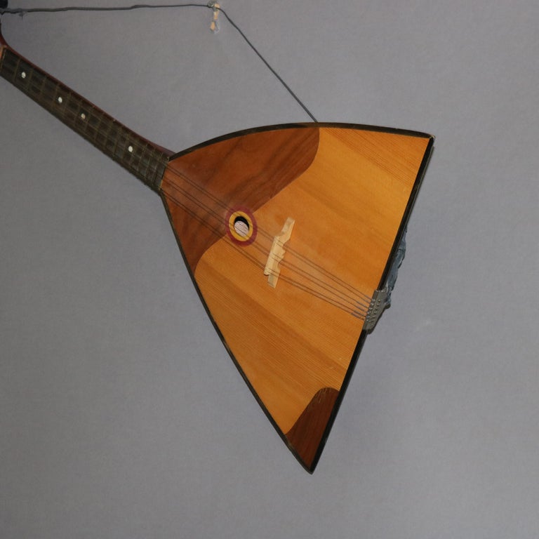 Antique 6-String Mahogany, Rosewood & Pine Ukrainian National National Balalaika