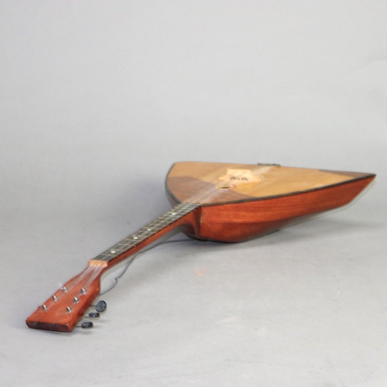 Antique 6-String Mahogany, Rosewood & Pine Ukrainian National National Balalaika
