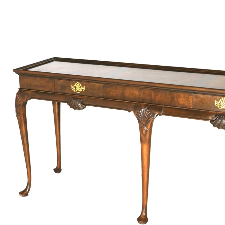 Baker Collector’s Edition Queen Anne Carved & Banded Mahogany Sofa Table 20thC