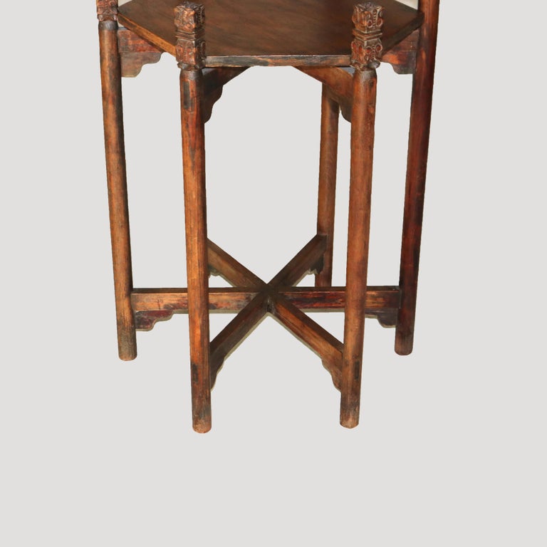 Antique Chinese Carved Rosewood Wash Stand with Elephant & Figure C1920