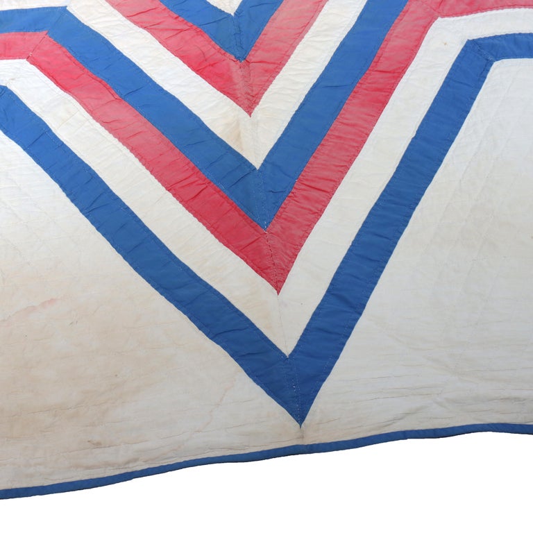 Antique Dianna’s Star Pattern Hand Sewn Quilt C1900