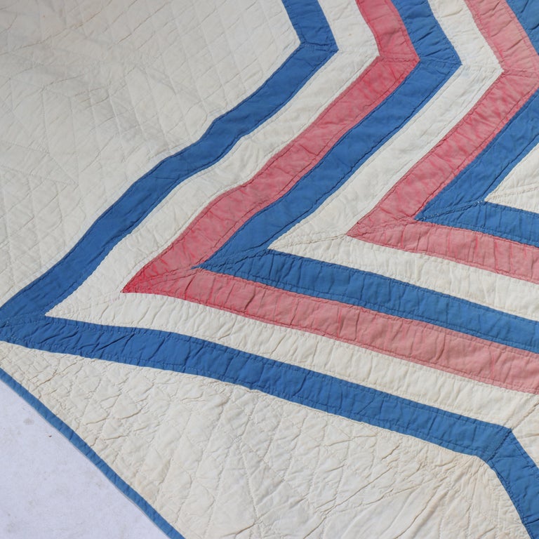 Antique Dianna’s Star Pattern Hand Sewn Quilt C1900