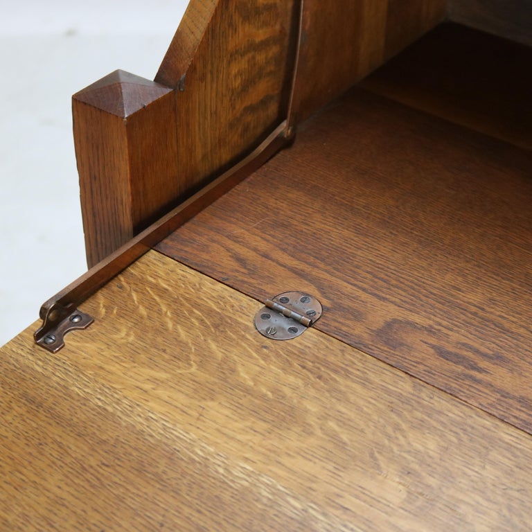 Arts & Crafts Honeoye Falls Furniture Co. Oak Drop Front Desk C1920