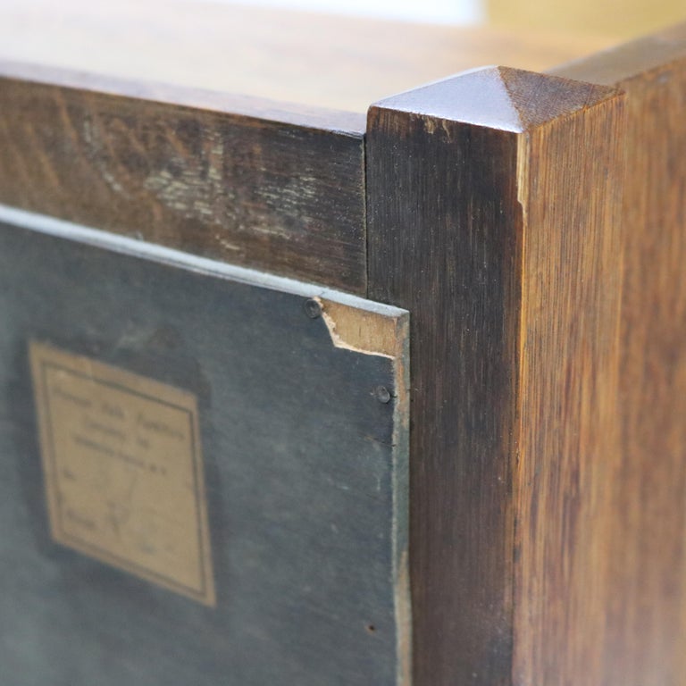 Arts & Crafts Honeoye Falls Furniture Co. Oak Drop Front Desk C1920