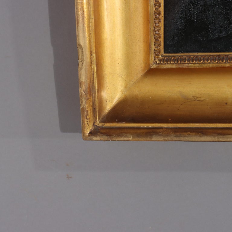 Large Antique Oil On Canvas Portrait Painting of Major John Biddle Unsigned 1818