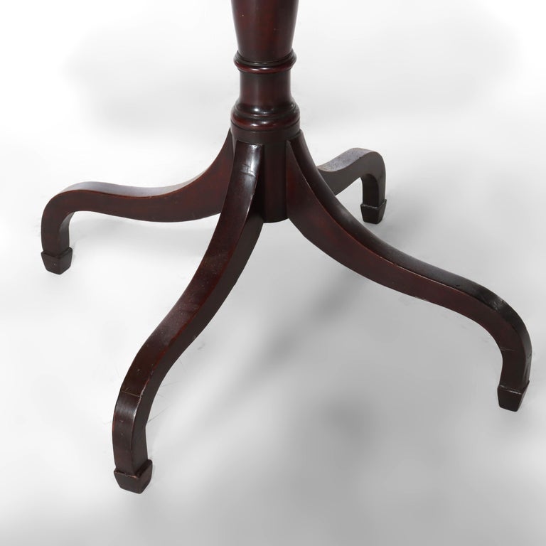 Antique Sheraton Federal Mahogany Spider Leg Lift-Top Sewing Stand c1820