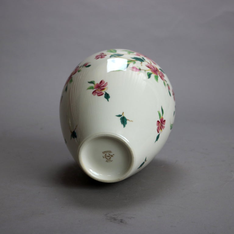 Antique Lenox Hand Painted & Gilt Floral Porcelain Vase C1930