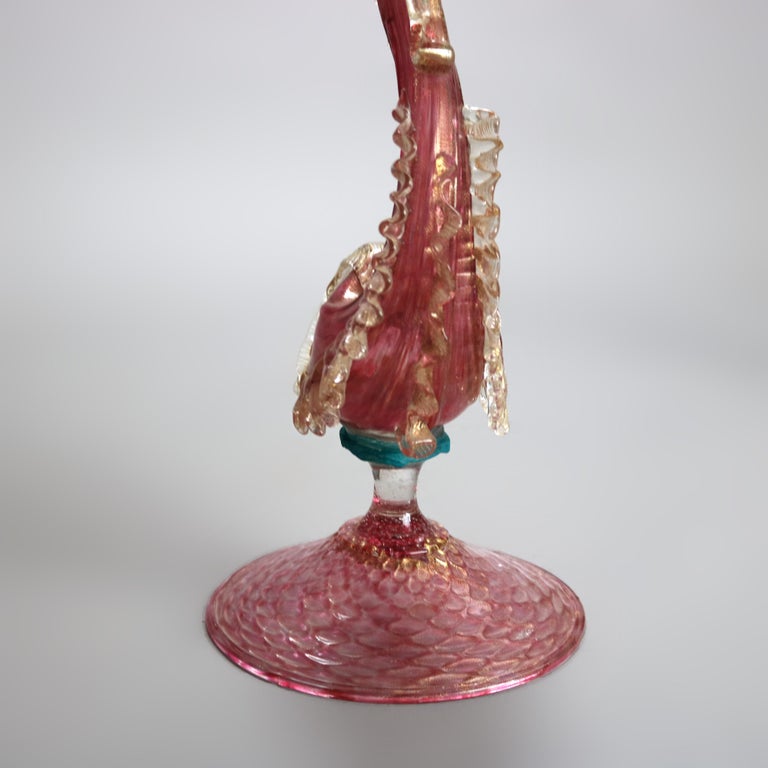 Antique Venetian Art Glass Figural Fish Vase C1920