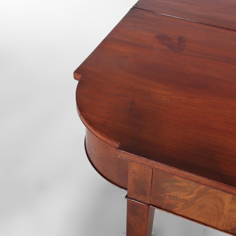 Antique Hepplewhite Mahogany Card Table With Inlaid Satinwood Rondelle c1820