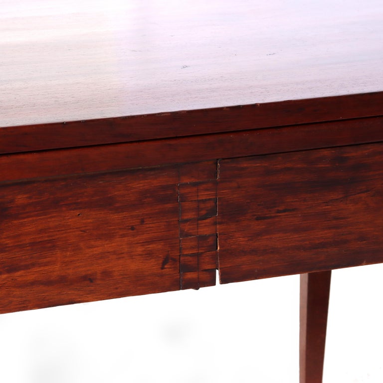Antique Hepplewhite Mahogany Card Table With Inlaid Satinwood Rondelle c1820