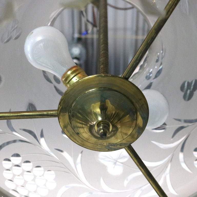 Antique Argand Sinumbra Solar Hanging Light with Cut Back Tam O’ Shanter Shade
