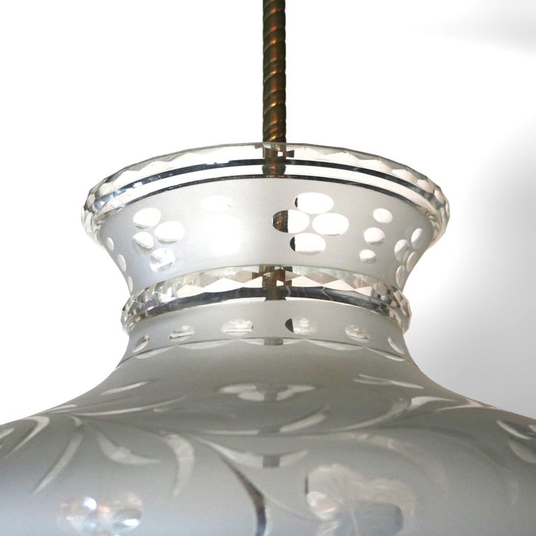 Antique Argand Sinumbra Solar Hanging Light with Cut Back Tam O’ Shanter Shade