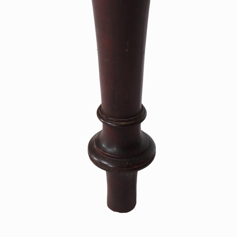 Antique Sheraton Flame Mahogany & Birdseye Maple Pencil Post Bed Frame c1830