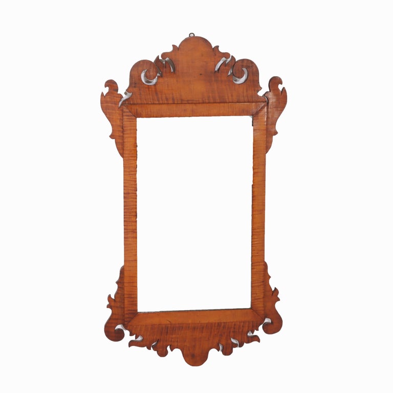 Antique Federal Chippendale Tiger Maple Mirror by The Elite Antique Shoppe C1930