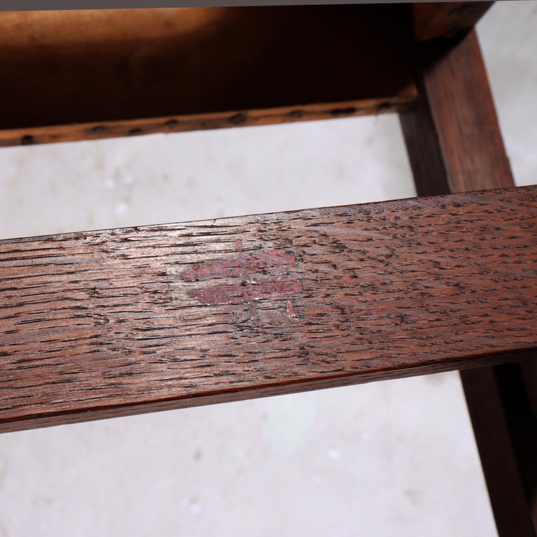 Antique L & JG Stickley Oak Spindled Ladies Chair C1910