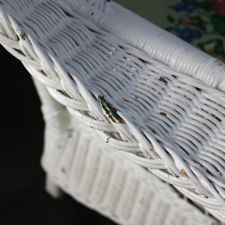 Three Heywood-Wakefield Bar Harbor Style Wicker Chairs C1920
