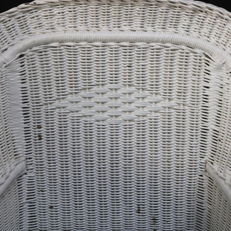 Three Heywood-Wakefield Bar Harbor Style Wicker Chairs C1920