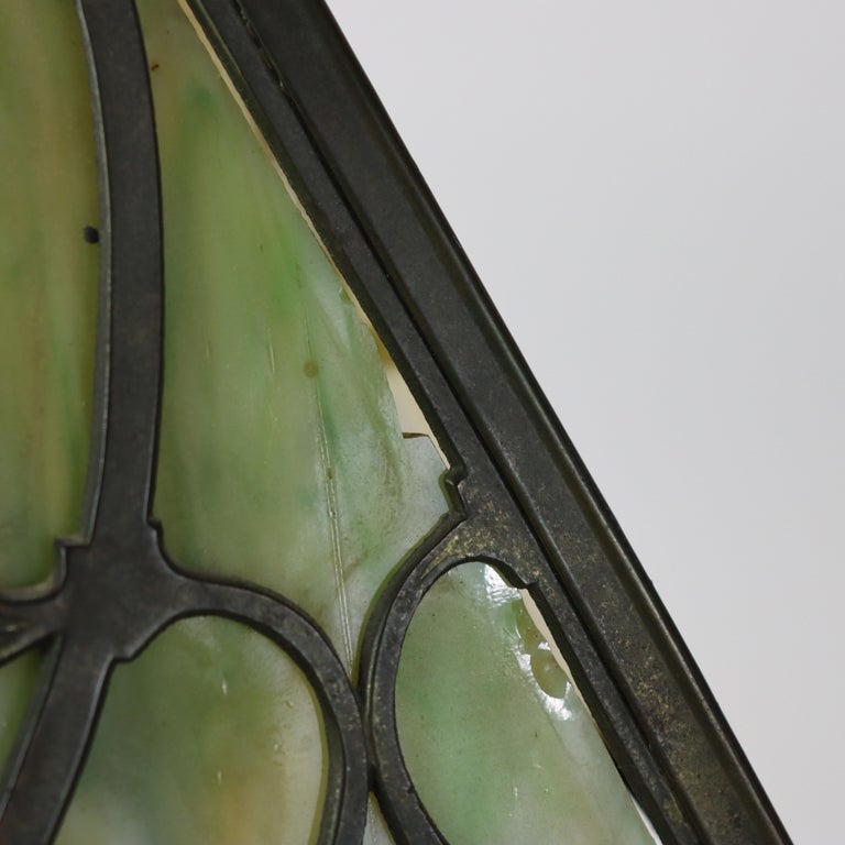 Antique Wilkinson Arts & Crafts Four-Panel Slag Glass Table Lamp c1920
