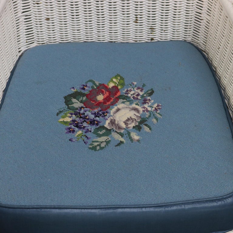 Three Heywood-Wakefield Bar Harbor Style Wicker Chairs C1920